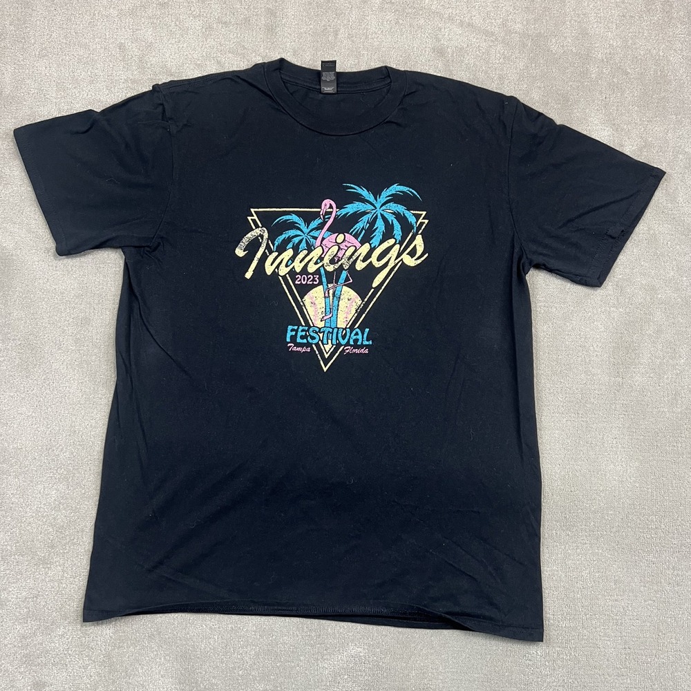 Anvil T-Shirt Mens Large Black Innings Festival 2023 Imagine Dragons DMB